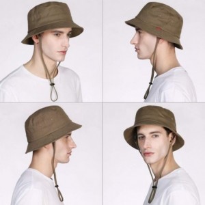 Sun Hats Womens UPF50+ Summer Sunhat Bucket Packable Wide Brim Hats w/Chin Cord - 00711_army Green - CH18RR50U3T $20.16