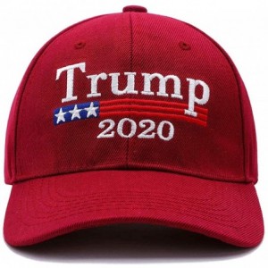 Baseball Caps Make America Great Again Hat Donald Trump 2020 USA Cap Adjustable - Wine Red - CP192KA2EG8 $18.62