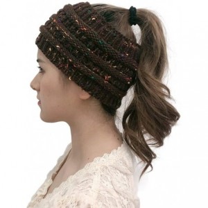 Skullies & Beanies Womens Beanie Hats - Women Winter Warm Hat Stretchy Knitted Headwear Soft Horsetail Messy Hats - Coffee 02...