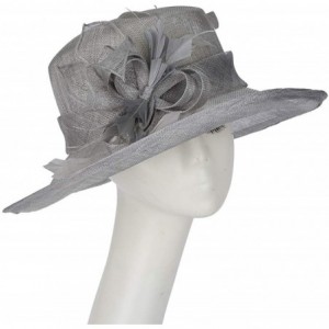 Sun Hats Women Hats Wide Brim Occasion Event Kentucky Derby Church Dress Organza Flower Sinamay Sun Hats - Grey - CC194UR7ZIX...