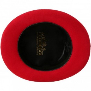 Fedoras Satin Lined Wool Top Hat with Grosgrain Ribbon and Removable Feather - Unisex- Men- Women - Red - CV11X5KBAWP $53.75