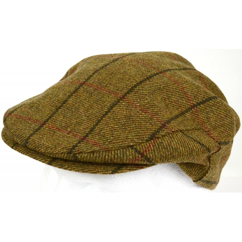 Newsboy Caps Mens Shooting/Flat/Peak Cap. 100% Pure Wool. Made in Irish Woolen Mill. Brown Check - CT11NIWIBY1 $30.27