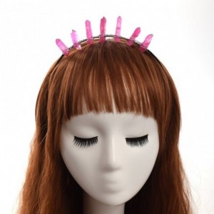 Headbands Raw Crystal Quartz Tiara Mermaid Crown Headband (Half Crown-06) - Half Crown-06 - C718GY8GOHL $11.75