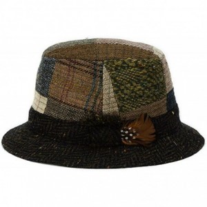 Fedoras Men's Donegal Tweed Original Irish Walking Hat - Patchwork Toning - CS12COGBB57 $94.66