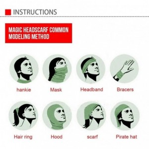 Headbands Fashion Face Mask Bandanas Sports & Casual Headwear Seamless Neck Gaiter- Headwrap- Balaclava- Helmet Liner - CG197...