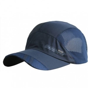Baseball Caps Men's Summer Outdoor Sport Baseball Cap Mesh Hat Running Visor Sun Caps - Navy Blue - CV12JS6K4DB $27.20