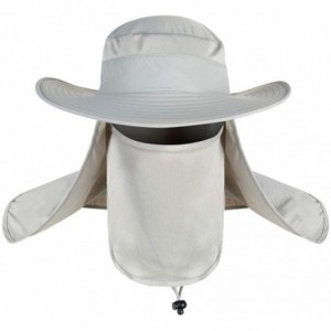 Sun Hats Windproof Fishing Hats UPF50+ UV Protection Sun Cap Outdoor Bucket Mesh Hat - Light Grey - CW18U3NTWGW $20.61