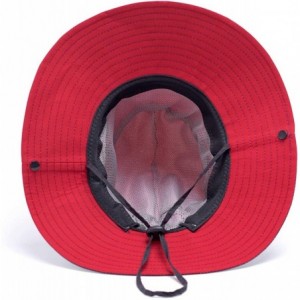 Sun Hats Women's Summer Mesh Wide Brim Sun UV Protection Hat with Ponytail Hole - Dark Red - C418W6DRXMW $14.33