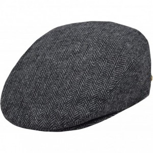 Newsboy Caps Classic Men's Flat Hat Wool Newsboy Herringbone Tweed Driving Cap - Iv1935-gray - CU18CS0MGDW $35.98