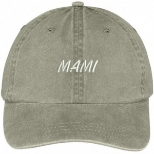 Baseball Caps Mami Embroidered Washed Cotton Adjustable Cap - Khaki - C912IFNS5VV $38.10
