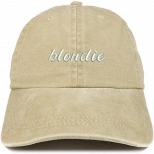 Baseball Caps Blondie Embroidered Washed Cotton Adjustable Cap - Khaki - C712IFNQL67 $37.94