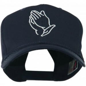Baseball Caps Praying Hands Embroidered Cap - Navy - CV11IH3JML7 $26.67