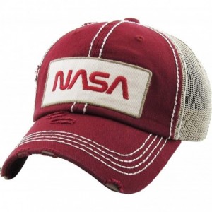 Baseball Caps Vintage NASA Insignia Dad Hat Collection Baseball Cap Polo Style Adjustable Worm - CU18QMLQDCT $14.88