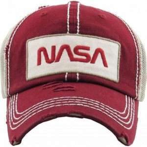 Baseball Caps Vintage NASA Insignia Dad Hat Collection Baseball Cap Polo Style Adjustable Worm - CU18QMLQDCT $14.88