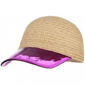 Sun Hats Women's Summer Breathable Baseball Cap Transparent PVC Wide Brim Baseball Sport Cap Raffia Straw Sun Cap - Purple - ...