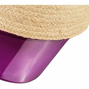 Sun Hats Women's Summer Breathable Baseball Cap Transparent PVC Wide Brim Baseball Sport Cap Raffia Straw Sun Cap - Purple - ...