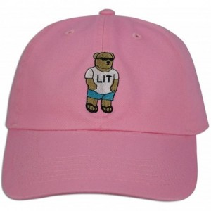 Baseball Caps LIT Teddy Cap Hat Dad Fashion Baseball Adjustable Polo Style Unconstructed New - Lt. Pink - CX184WSYRAN $24.50