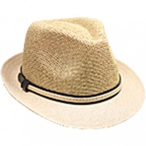 Fedoras Fedora Straw Hat for Mens Women Sun Beach Derby Panama Summer Hats w Brim Black to White - Tan W Black - CS184XM673R ...