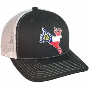 Baseball Caps GA Whitetail - Adjustable Cap - Charcoal/White - CC18I6SG5UU $65.35