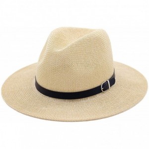 Skullies & Beanies Men Women Wide Brim Havana Jazz Sun Protection Straw Panama Fedora Beach Hats - Photo67 - CR18QXYMIC3 $29.63