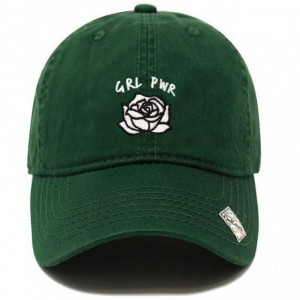 Baseball Caps Girl Power Dad Hat Cotton Baseball Cap Polo Style Low Profile - Hunter Green - C218Q27S8QK $27.93