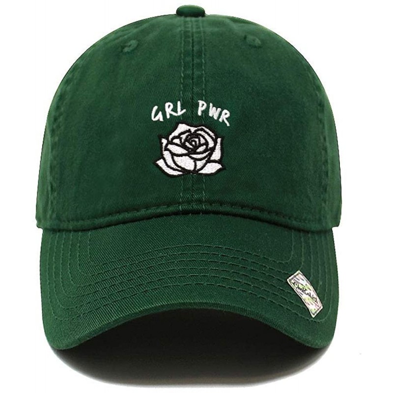Baseball Caps Girl Power Dad Hat Cotton Baseball Cap Polo Style Low Profile - Hunter Green - C218Q27S8QK $12.49