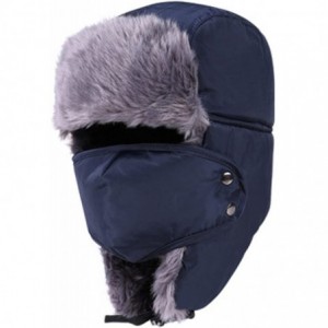 Cold Weather Headbands Outdoor Winter Trooper Trapper Hat Russian Style Windproof Mask for Men and Women - Navy - CA189LGMEWR...