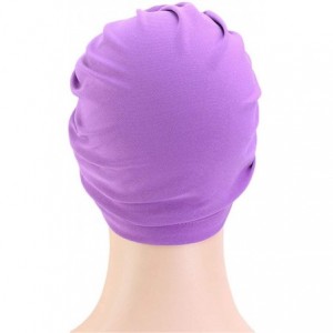 Skullies & Beanies Womens Big Flower Turban Beanie Elegant Cap Head Wrap Stretch Long Hair Scarf Headscarf - 441-black - CI19...