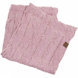 Skullies & Beanies 3pc Set Trendy Warm Chunky Soft Stretch Cable Knit Pom Pom Beanie- Scarves and Gloves Set - Metallic Rose ...