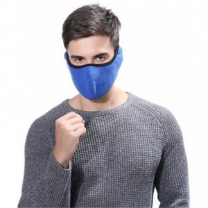 Balaclavas Reversible Fleece Ear Nose Warmer Half Face Mask Facemask Facial Mask - Blue - CO11QSUK57V $18.86