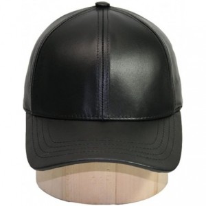Baseball Caps Genuine Cowhide Leather Adjustable Baseball Cap Made in USA - Black/Gold - CY12K5GVBO9 $35.91