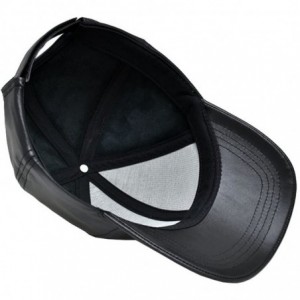 Baseball Caps Genuine Cowhide Leather Adjustable Baseball Cap Made in USA - Black/Gold - CY12K5GVBO9 $35.91