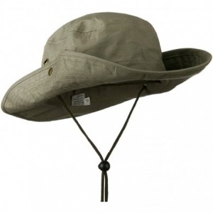 Sun Hats Extra Big Size Brushed Twill Aussie Hats - Olive - CS11M5D8Y19 $22.95