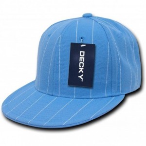 Baseball Caps Pin Striped Fitted Cap - Sky Blue - CD1199QEQ3F $30.73