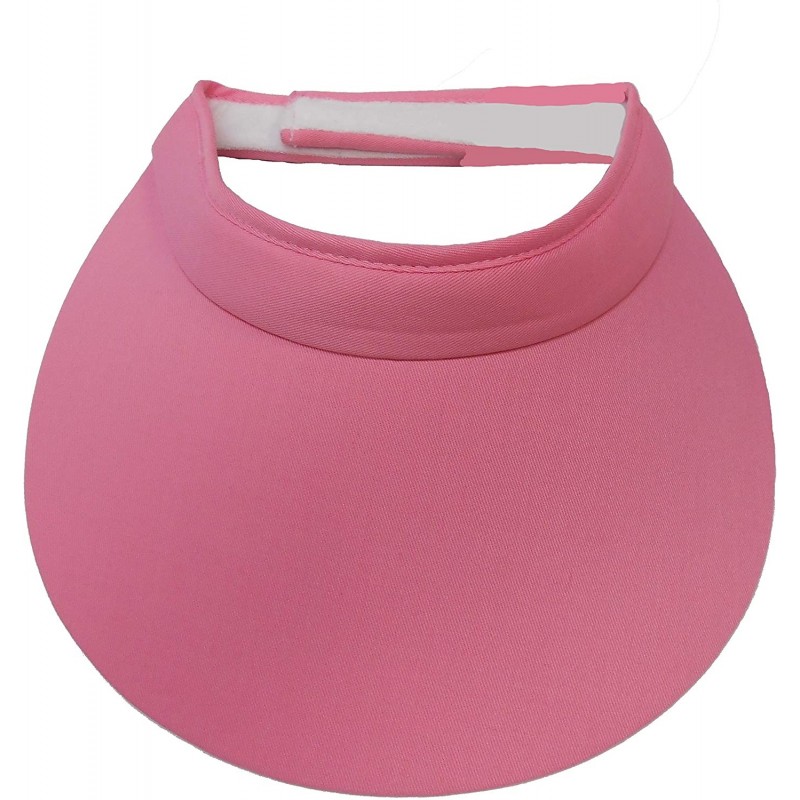Visors Extra Wide Cloth Visor [Style 222] - Pink - C718WEMKHMQ $11.83