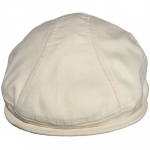 Newsboy Caps Made in USA Euro Cut Cotton Halo Ivy Cap Driver Flat Hat Scally - Natural - CL12FA9G37P $63.54