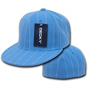 Baseball Caps Pin Striped Fitted Cap - Sky Blue - CD1199QEQ3F $11.99