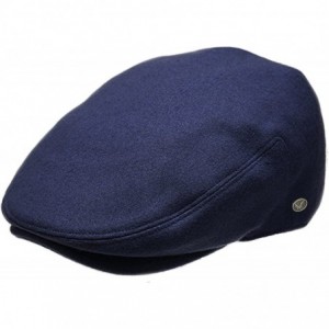 Newsboy Caps Men's Classic Newsboy Cap- Flat Ivy Hat- Snap Brim Herringbone Tweed Cap (Medium- Navy) - CQ1878925S4 $30.58