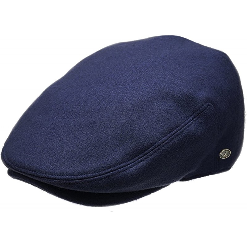 Newsboy Caps Men's Classic Newsboy Cap- Flat Ivy Hat- Snap Brim Herringbone Tweed Cap (Medium- Navy) - CQ1878925S4 $12.95