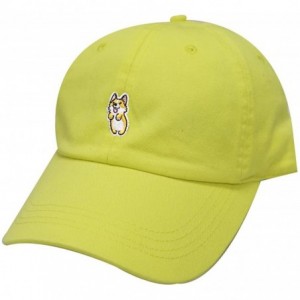 Baseball Caps Cute Welsi Corgi Cotton Baseball Dad Caps - Lemon - C1185WIIEOG $23.40