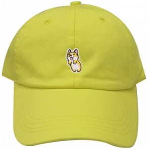 Baseball Caps Cute Welsi Corgi Cotton Baseball Dad Caps - Lemon - C1185WIIEOG $11.86