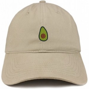 Baseball Caps Avocado Embroidered Low Profile Cotton Cap Dad Hat - Khaki - CV185HOT9WH $14.47