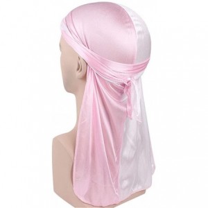Skullies & Beanies Unisex Men Women's Fashion Velvet Bandana Hat Durag Rag Tail Headwrap Headwear - Pink 1 - CD18TGEXX0M $8.77