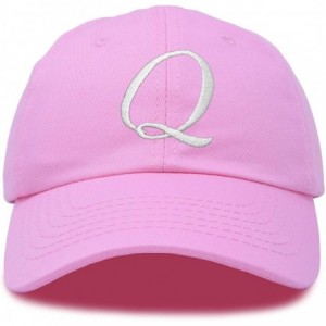 Baseball Caps Initial Hat Letter Q Womens Baseball Cap Monogram Cursive Embroider - Light Pink - C118U6ZDZQE $24.40