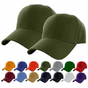 Baseball Caps Plain Adjustable Baseball Cap Classic Adjustable Hat Men Women Unisex Ballcap 6 Panels - Army Green/Pack 2 - C6...
