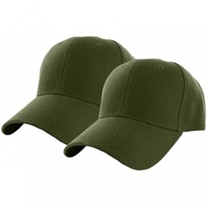 Baseball Caps Plain Adjustable Baseball Cap Classic Adjustable Hat Men Women Unisex Ballcap 6 Panels - Army Green/Pack 2 - C6...