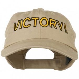 Baseball Caps Victory Embroidered Washed Cap - Khaki - C411MJ3TVVH $49.49