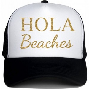 Baseball Caps Trucker Hats for Adult HOLA Beaches Logo Print Snapback Summer Mesh Caps - Black - CM18EEILKRL $19.37
