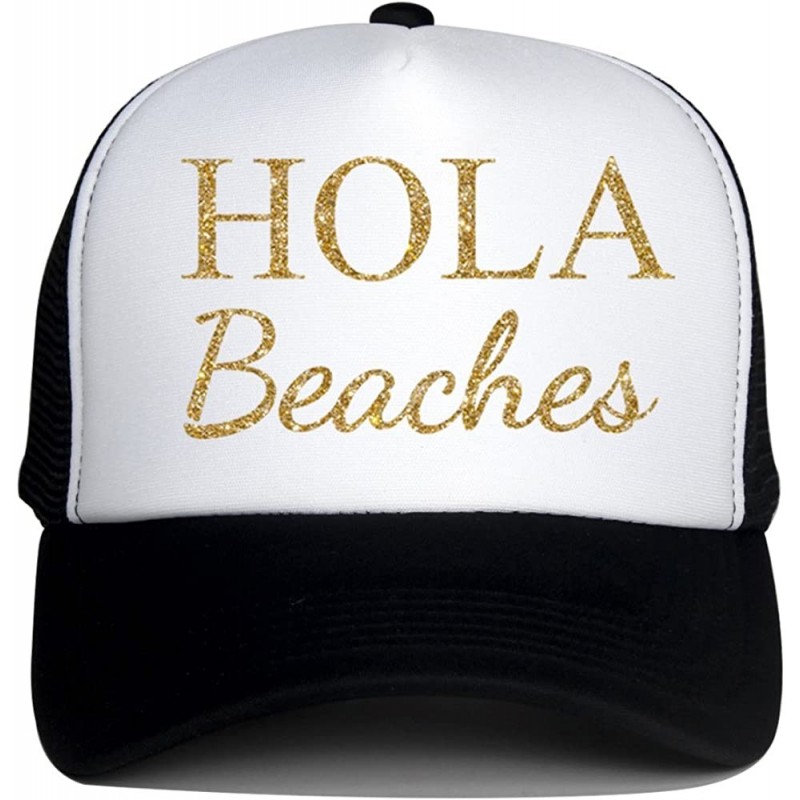 Baseball Caps Trucker Hats for Adult HOLA Beaches Logo Print Snapback Summer Mesh Caps - Black - CM18EEILKRL $9.55