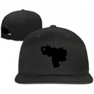 Baseball Caps Venezuela Map Snapback Hat Adjustable Solid Flat Bill Baseball Caps Mens - Black - C518DH8W35D $21.42
